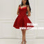 Sexy See Through Cap Sleeve Short Cheap Red Homecoming Dresses 2018, TYP0881