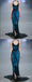 Black-Royal Blue Halter Strap Mermaid Long Prom Dress With Split,PDS0335