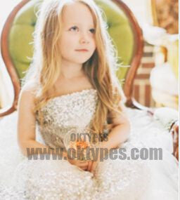 Ball Gown Strapless Knee-Length Sequined Flower Girl Dresses, Cute Flower Girl Dresses, TYP0716