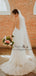 Sexy Spaghetti Strap V-neck Long Lace Beach Wedding Dresses, TYP1562
