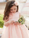 Floor Length Cute Pink Flower Girl Dresses with Sash, TYP1219