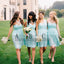 Mismatched Short Light Blue Sweetheart Bridesmaid Dresses, Cheap Bridesmaid Dresses, TYP0728