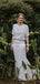 Simple Bateau Half Sleeve Backless Charming Long Cheap Wedding Dresses, WDS0031