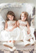 Cute Sleeveless White Cheap Satin Flower Girls Dresses, TYP1050