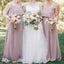 A-Line Spaghetti Straps Light Pink Satin Bridesmaid Dress with Ruffles, TYP0952