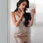 Tight Spaghetti Straps Short Silver Ombre Sequined Homecoming Cocktail Dresses, TYP1002
