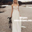 A-Line Spaghetti Straps Long Chiffon Wedding Dress with Lace, TYP0899