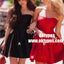 A-Line Strapless Black Short Satin Homecoming Dress with Beading Pockets, TYP0961