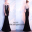 Illusion Neckline Black Mermaid Prom Dress, Sexy Tassel Prom Dress, Affordable Prom Dress, Prom Dresses, TYP0302