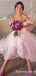 Cute Off Shoulder Pink Tulle Tea Length Short Bridesmaid Dresses, TYP2001