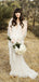 Charming V-neck Lace Mermaid Long Cheap Wedding Dresses, WDS0060