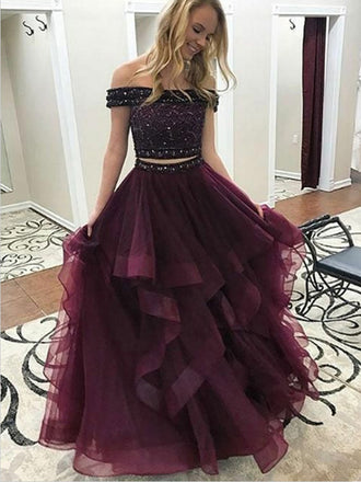 Maroon two piece homecoming dress new arrivals