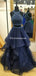 Charming Navy Blue Prom Dress, Two Piece Prom Dresses, Ball Gown Prom Dress, Beading Prom Dress, Long Party Dresses, TYP0052
