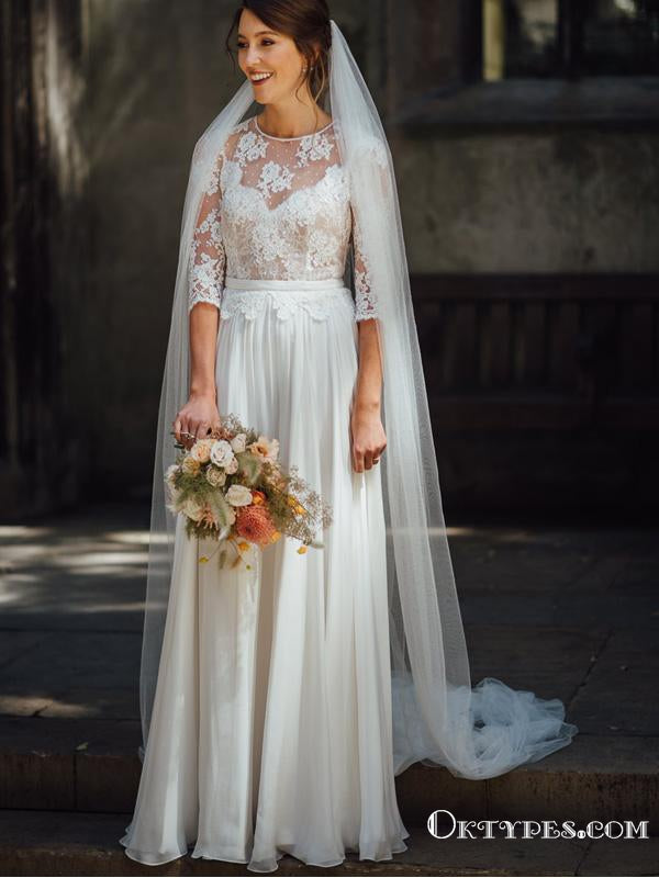 New Arrival Round Neck Half Sleeve A-line Long Chiffon Top Lace Cheap Oktypes New Arrival Round Neck Half Sleeve A-line Long Chiffon Top Lace Cheap Oktypes