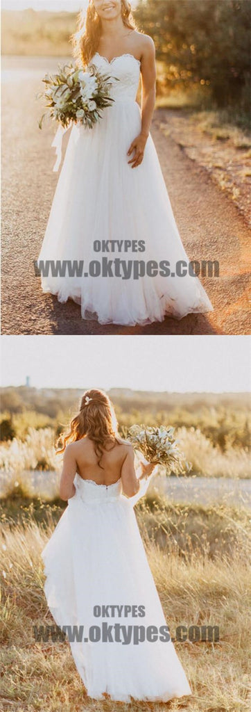 Sweetheart Lace A-line Cheap Custom Long Wedding Bridal Dresses, TYP0498
