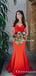 Newest Chaming Simple Spaghetti Strap Cheap Mermaid Red Prom Dresses, TYP2061