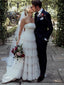 New Arrival Ivory Tulle Strapless Tiered A-line Long Cheap Wedding Dresses, WDS0023