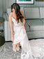 Charming V-neck Sleeveless Mermaid Long Cheap Wedding Dresses, WDS0019