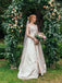Elegant Strapless Light Champagne Satin Long Cheap Wedding Dresses, WDS0016