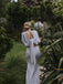 Simple Bateau Half Sleeve Backless Charming Long Cheap Wedding Dresses, WDS0031
