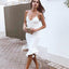 Spaghetti Straps Knee Length White Short Tight Cocktail Homecoming Dresses, TYP0981