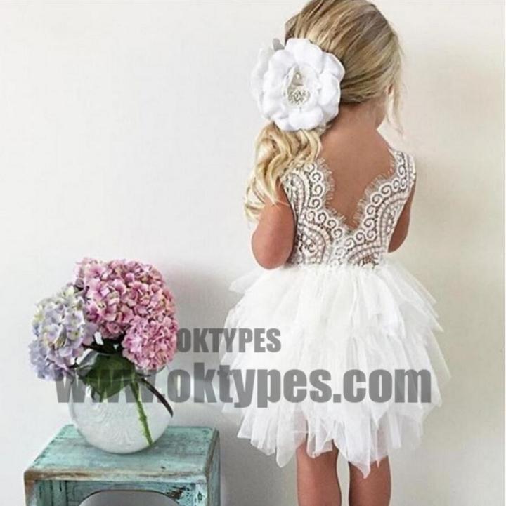 Tulle Lace Sleeveless Flower Girl Dresses, Lovely Tutu Dresses, Flower Girl Dresses, TYP0693