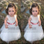 A-line Princess Keen-length Lace Appliques Tulle Flower Girl Dresses With Bow, TYP0767
