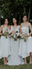 Elegant Strapless White Double Fdy Keen-Length A-line Cheap Bridesmaid Dresses, BDS0051