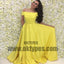 Yellow Long Off Shoulder Floor Length Prom Dresses, Charming Prom Dresses, TYP0673